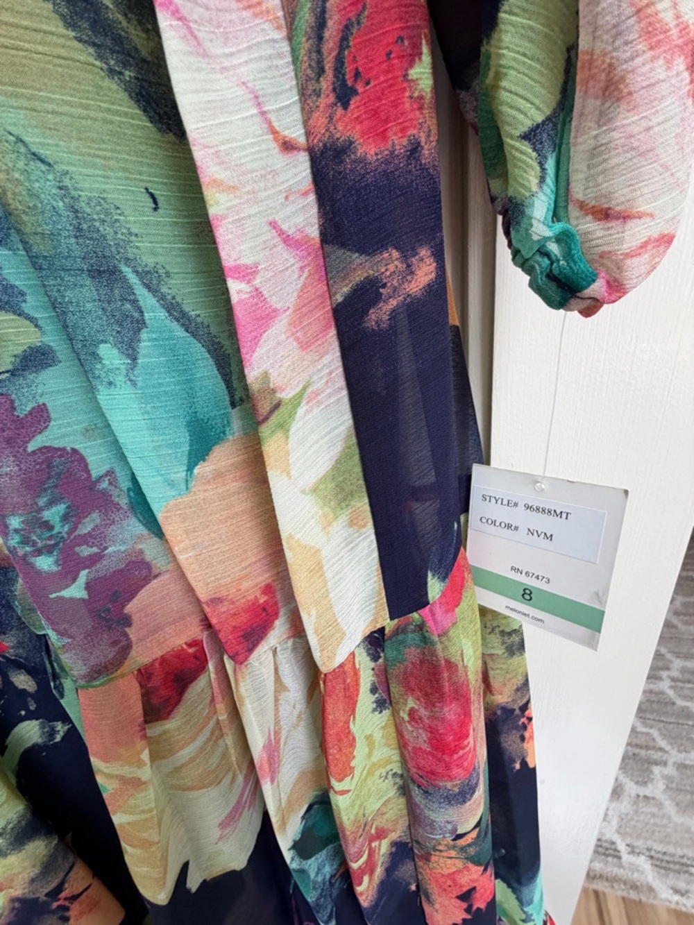 Floral Watercolor Maxi Dress in Multi-Color